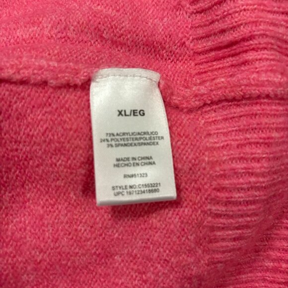 Vince Camuto Women's Long Sleeve Pop Pink Turtleneck Sweater XL - Picture 8 of 8